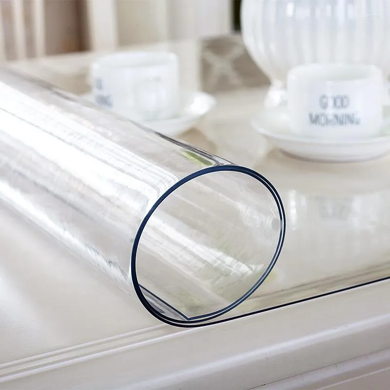 Сторонная ткань Прозрачная ПВХ табличная газонетация водонепроницаемой на масле, кухонная столовая, мягкое стекло 1,0 мм
