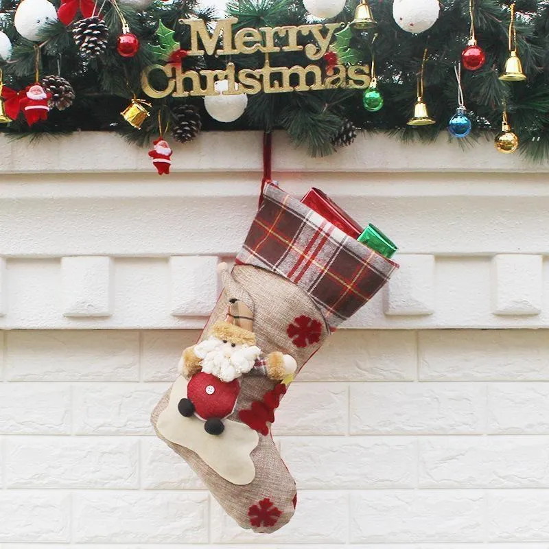 Décorations de Noël cadeaux du Nouvel An Santa Snowman Socks Christmas Cassan Gift Sac BBB16137
