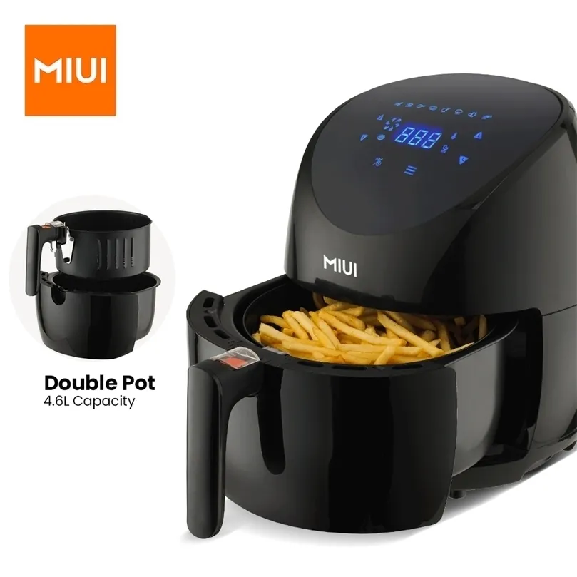 Autres outils de cuisine MIUI 46L Friteuse à air électrique Four MICYCLONE 360 ° Cuisson Friteuse à écran tactile LED sans configurations de dessus d'huile Phare 221010