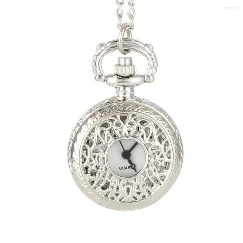 懐中時計ヴィンテージの女性クォーツウォッチアロイオープンホロウアウトフラワーズレディーセーターチェーンネックレスペンダント時計ギフトbmf88
