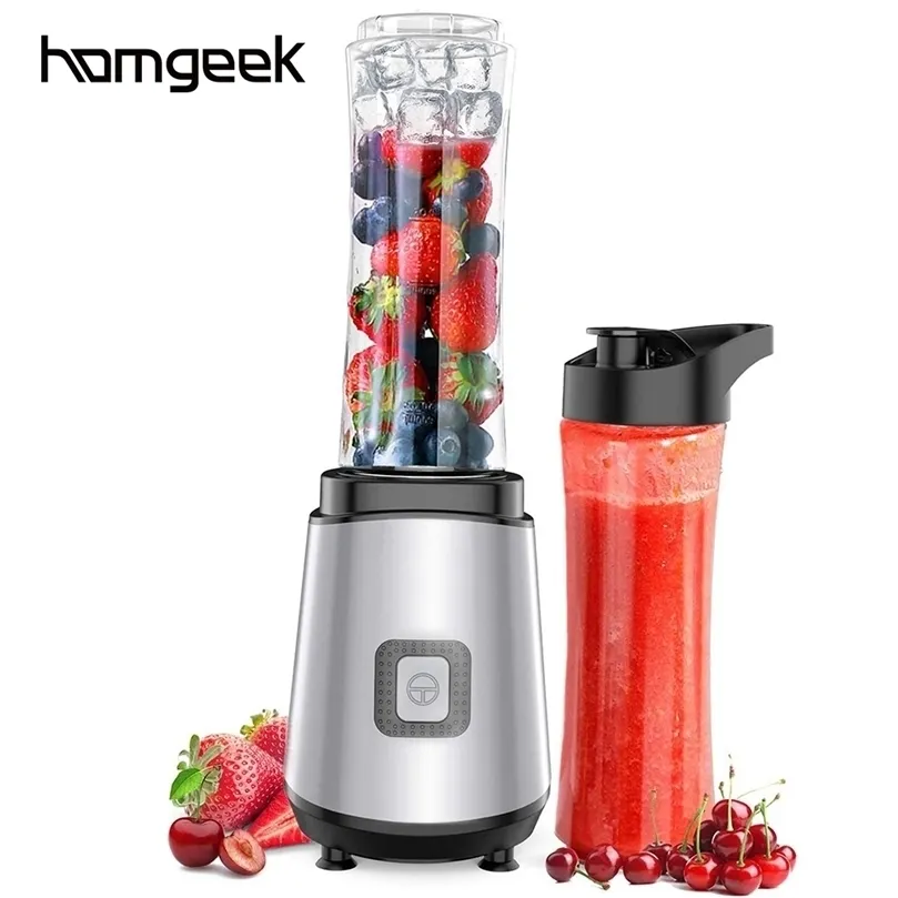 Fruitgroentegereedschap Homgeek draagbare elektrische sapmixer voor shakes en smoothies 400W sapmaker met 2 Tritan Travel Flessen mini -blender 221010