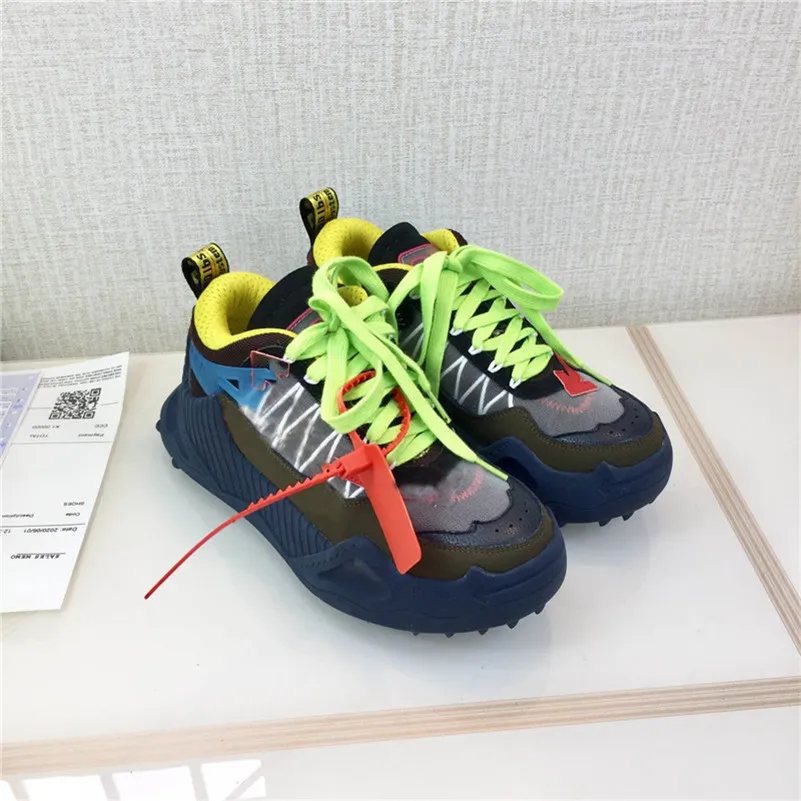 Designer Luxury Off Casual Shoes VirgiAblo Odsy 1000 Grey Fluorescent Yellow Sneaker Multicolor Trainers Sneakers With Original Box