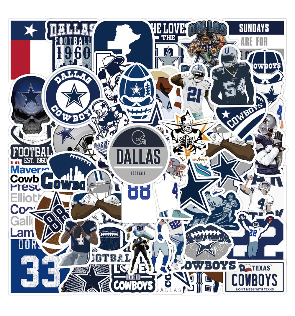 50pcs-Pack Football Stickers Wholesale Vinyl Sticker Waterproof Laptops Car Scrapbooking Water Bottle Guitar Box Skateboard JDM Bagage Decal