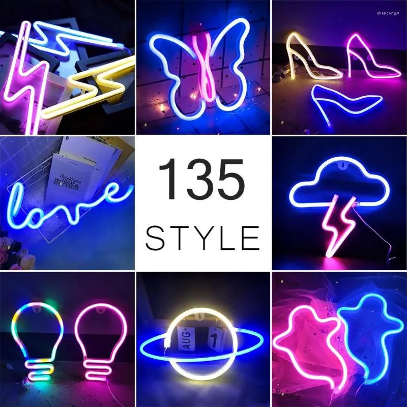 Night Lights Wholesale Neon Signs Lamp Led For Kids Room Wall Children Bedroom Party Wedding Decoration