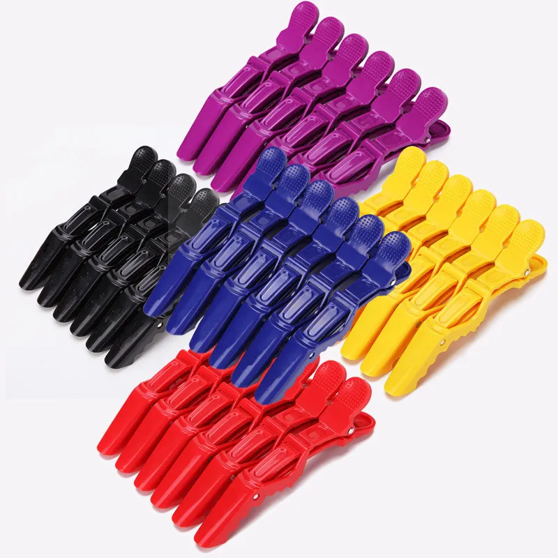 Hair Salon Perm Positionering Clip Partition Duck Beak Dyeing Alligator Clips Plastic Hair Cutting Modellering Kappersgereedschap Gratis schip