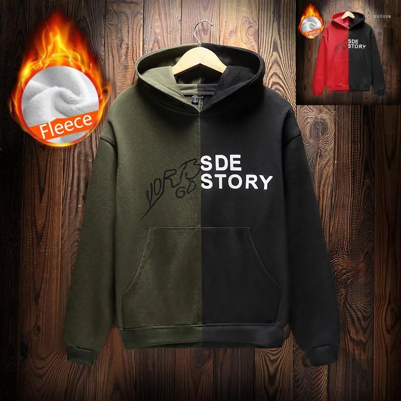 Erkek Hoodies Büyük Sweatshirt Hoodie Hip Hop Patchwork Moda Erkekler 2022 Street Giyim Takipleri Dış Giyim
