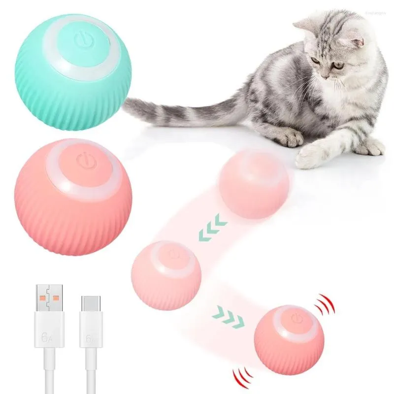 Cat Toys Automatic Rolling Ball Electric Interactive For Cats Training Self-moving Kitten Indoor Playing Gatos