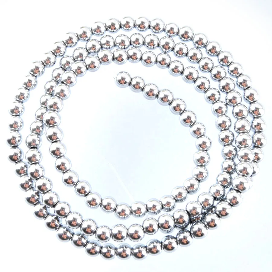 Pierre naturelle couleur argent, matériaux hématite, perles d'espacement amples pour la fabrication d'accessoires de Bracelet, taille au choix 15 ''2-12mm BL304