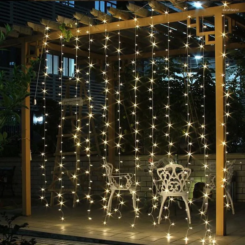 Strings 3x3/6x3m LED Curtain Icicle Light String Fairy Christams Lights Christmas Holiday For Wedding Home Garden Decor