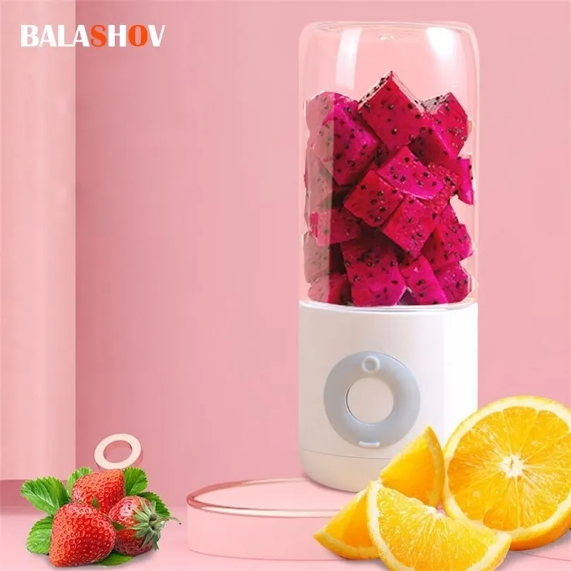 Fruit Vegetable Tools 6 Blades Juicer Blender Portable USB Rechargeable Mini Home Wireless fruit juicer machine Food Processor Maker Juice Extractor 221010