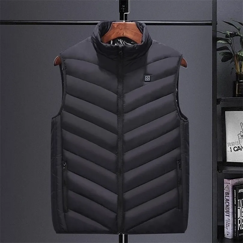 Gilet da uomo Uomo Autunno e inverno Gilet riscaldato di alta qualità Zone Giacche riscaldate elettriche Uomo Cappotto termico in grafene Giacca imbottita riscaldante USB 221010