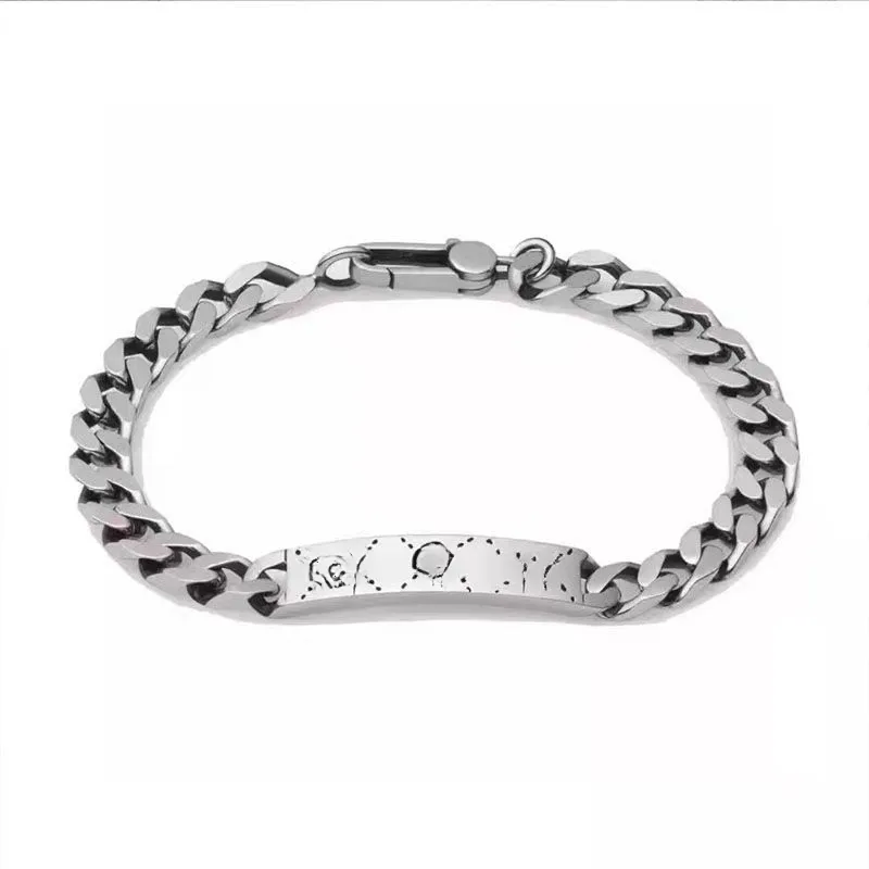 Fashion punk bracelet cuff bangle men women designer cuban chain stainless steel jewelry women sterling silver hip hop bracelets bangles Thanksgiving Day with box