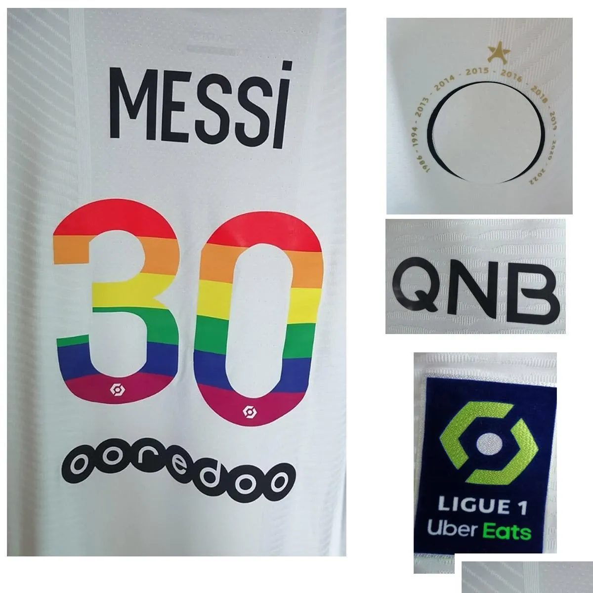 Autres textiles de maison Textile de maison 2022 Match porté joueur numéro arc-en-ciel maillot personnalisé n'importe quel nom numéro patch de football livraison directe jardin Otuyz