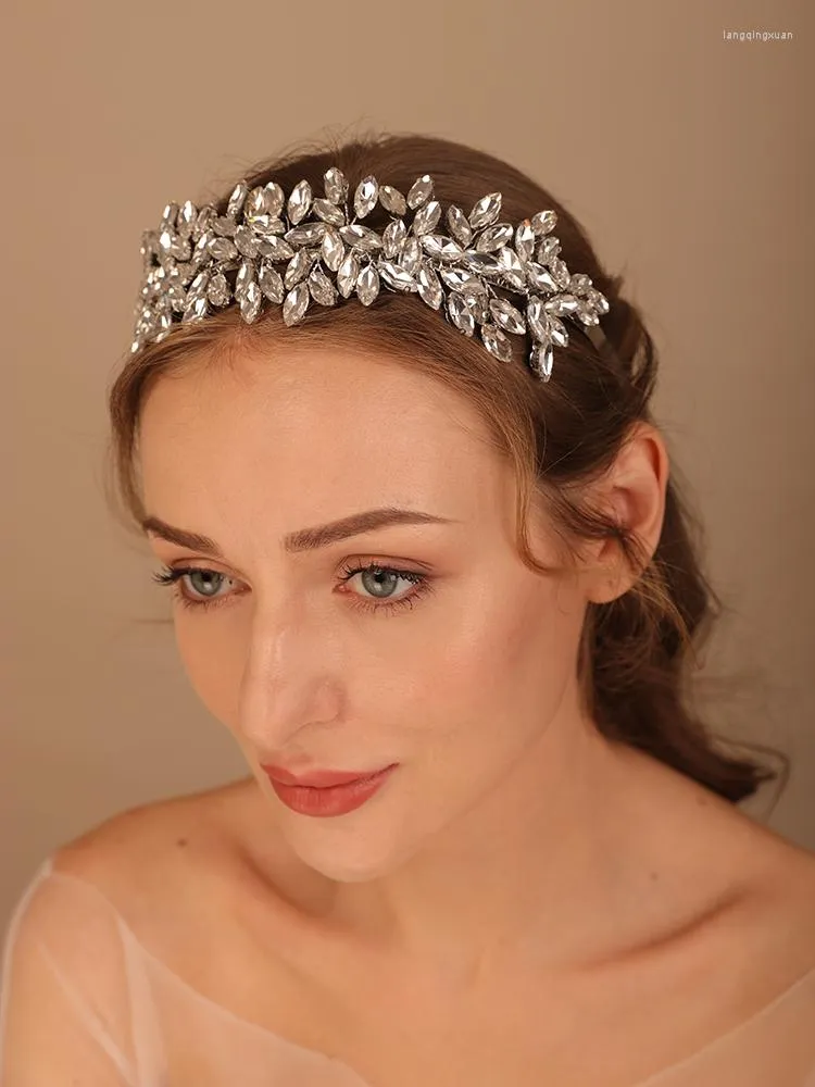 Copricapo Copricapo da sposa con strass di lusso Accessori per capelli da sposa alla moda Copricapo da sposa fatto a mano Gioielli da ballo per le donne