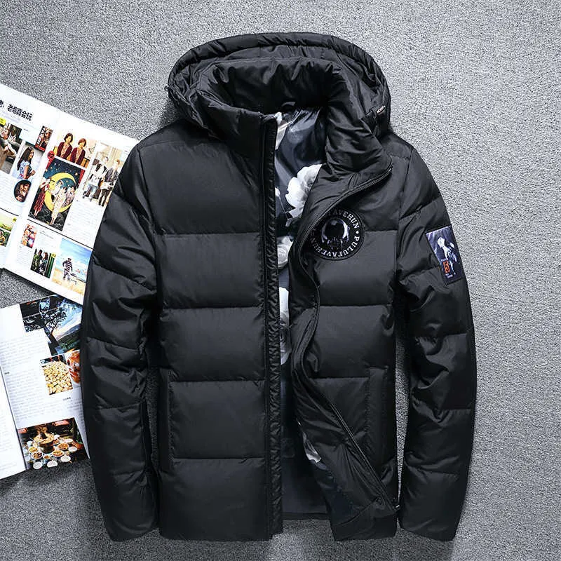 Męski Parkas Man Winter Fashion Rekruda Zakapor Grutuje się ciepło, czyste białą kurtkę kaczki Upscale Boutique Coat 3 Kolor G221010