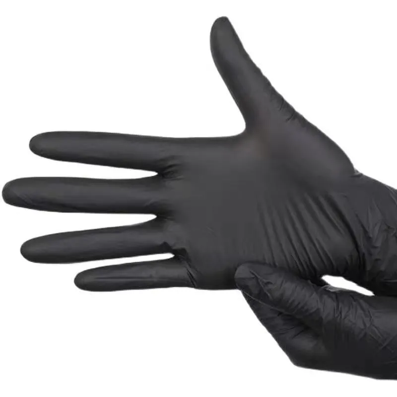 disposable gloves black nitrile glove industrial ppe powder free latex free garden household kitchen