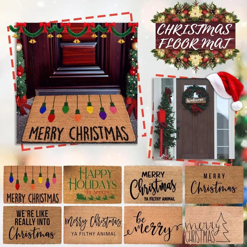 クリスマスの装飾ドアマット入り口ウェルカムラグ床階段キッチン廊下カーペットモダンパーソナライズされたフロントドアの装飾アルフォンブラ