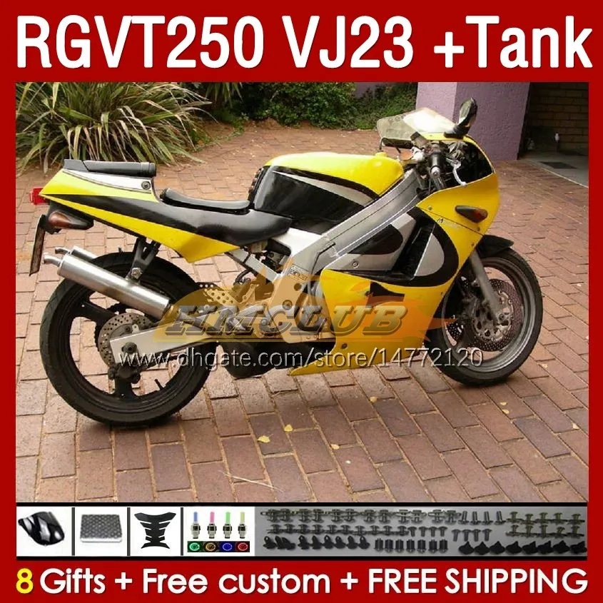 FAIRINGS KIT TANK FￖR SUZUKI RGV250 SAPC VJ23 RGVT250 RGV-250CC 97 98 KOODYWORK GUL STOCK 161NO.24 RGVT-250 RGV-250 PANEL RGVT RGV 250 CC 250CC 1997 1998 ABS FAIRING