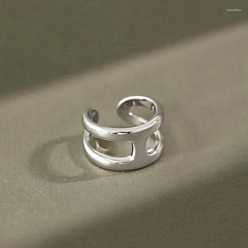 حلقات الكتلة xiha 925 sterling Silver Ring Letter H inital letter h