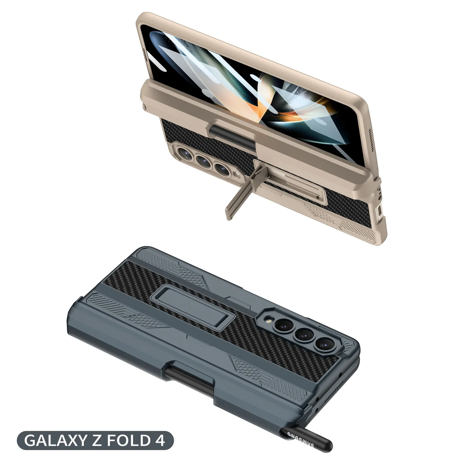 Funda de metal para Samsung Galaxy Z Fold 5 con soporte para bolígrafo  Fold5 S, resistente funda protectora de pantalla Z Fold 5, protector de