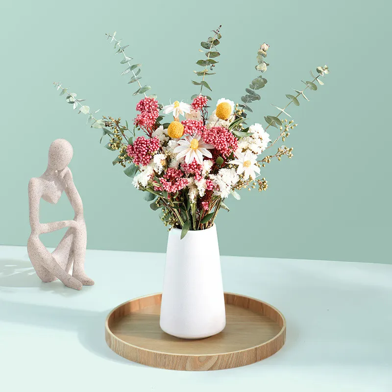 Faux Floral Greenery Simple Fashion Creative Bouquet Of Dried Flowers Eucalyptus Rose Chrysanthemum Home Decoration Living Room Table Ornaments 221010
