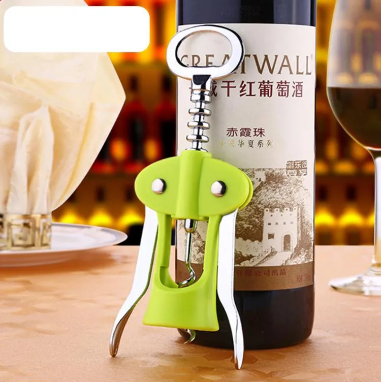 Red Wine Bottles Openers 2 In 1 Beer Bottle Opener Plastic Stainless Steel Wines Corkscrew Bar Essential Tool Kitchen Accessories SN4214