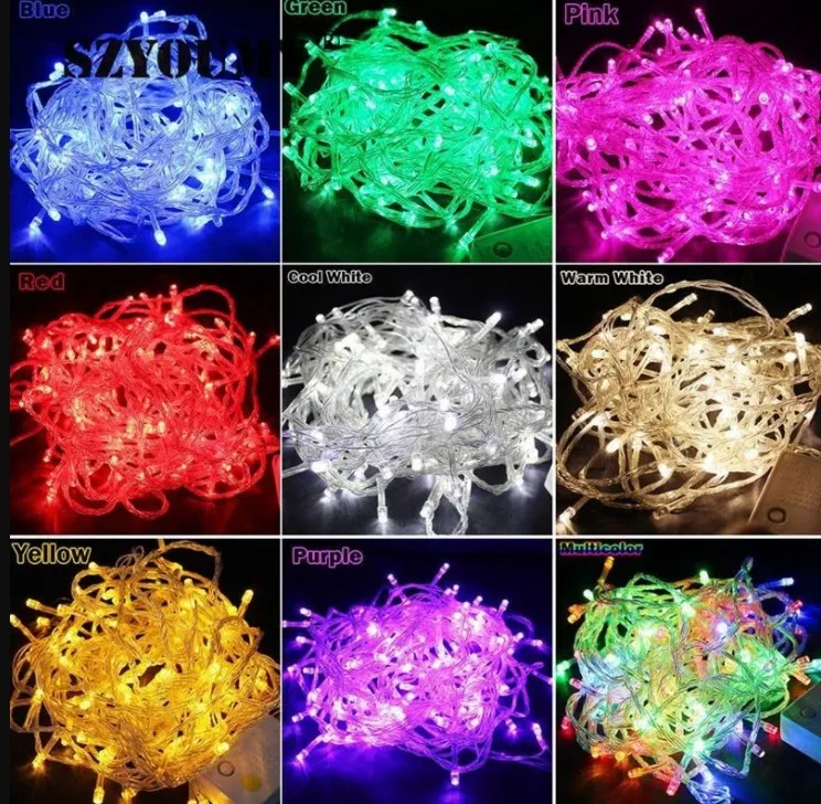10m 100Led Holiday LED String Waterproof Christmas Lights Outdoor LED Strings Garland Fairy Lighting Decoration for Party Wedding LLFA