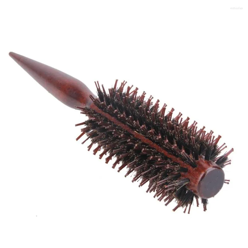 100pcs Curly Hair Comb Radial Brush Wood Handle Bristle Anti-static Hairdressing Tools Natural Wooden Bathroom
