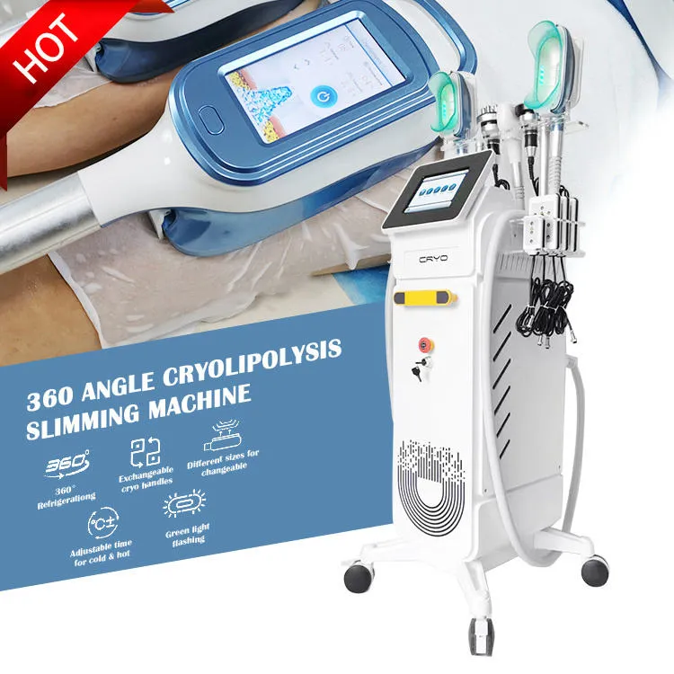 Máquina de gravação profissional de congelamento de gordura / crioterapia 360 graus de congelamento de gordura RF Equipamento de beleza de aperto de pele RF