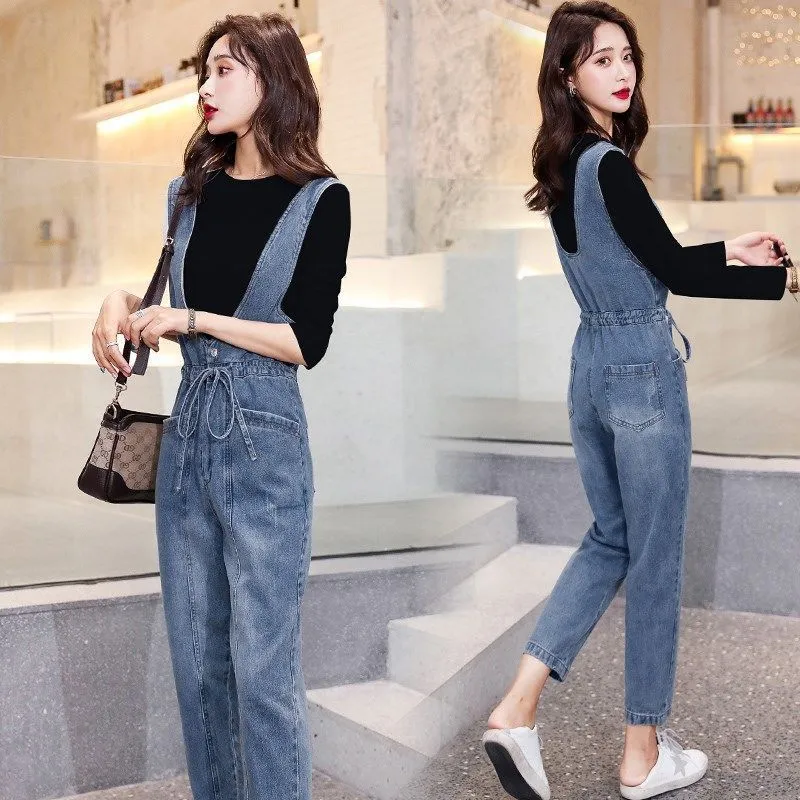 Women's Jeans Denim Overalls Autumn Clothing Foreign Style Small Man Age Reduction and Thin Fashion Womens 221011