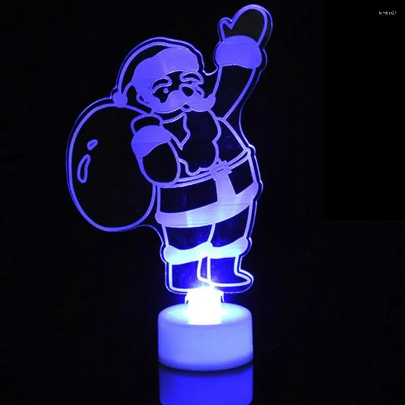 Décorations de Noël Veilleuse LED Décoratif Lumineux Père Noël Bonhomme de Neige Ornement