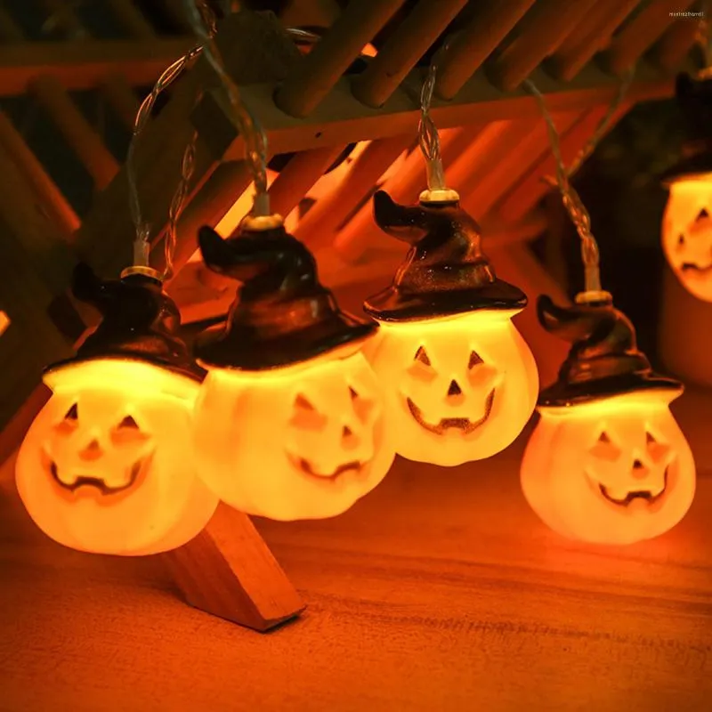 Strängar LED -stränglampor skrämmande pumpa dekorativa för julgran halloween semester utomhus lampa girland trädgård vattentät