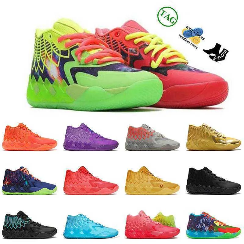 Mode LaMelo Ball MB.01 Chaussures de basket-ball 2022 avec dentelle supplémentaire Rock Ridge Rouge Rick et Morty Buzz City Blanc Argent LO UFO Femmes Hommes