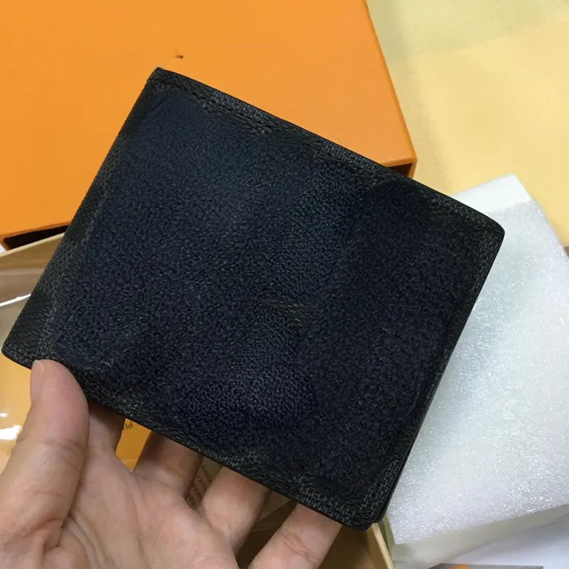 2023 Luxurys Designer kurze Brieftaschen für Männer Karteninhaber Paris Schwarzer Plaidstil Herren Brieftasche mit Kasten gute Qualität