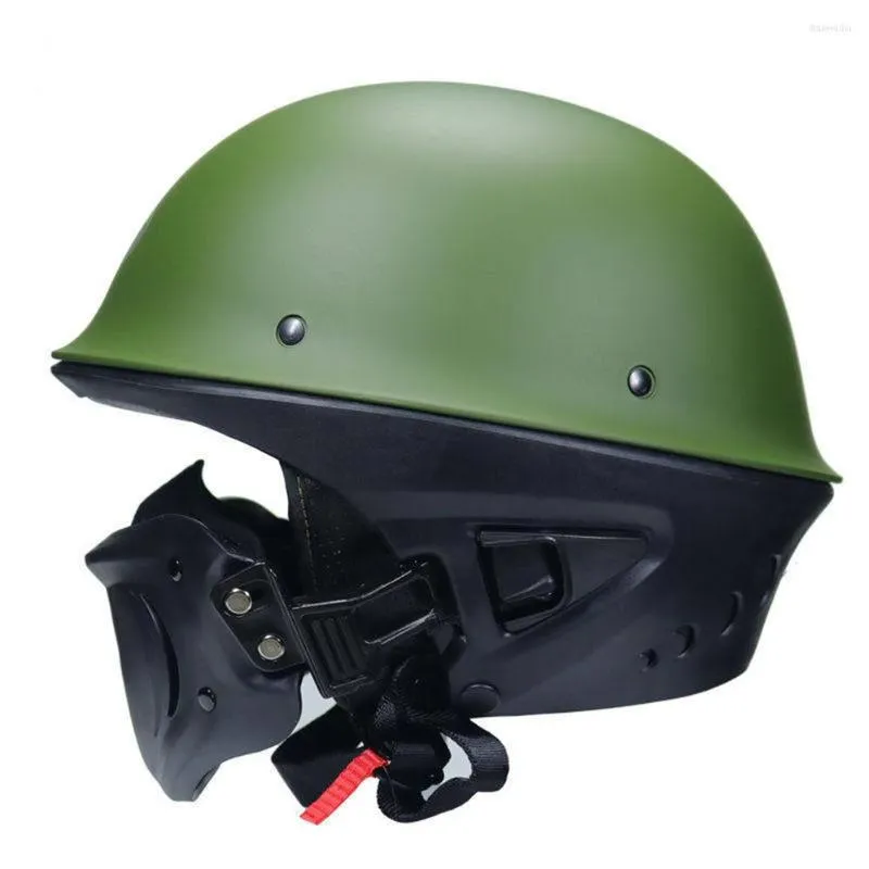 オートバイヘルメットレトロフルフェイスクルーザーメンチョッパービンテージヘルメットは、内側の裏地マスクドットを承認した内側の裏地を取り外した
