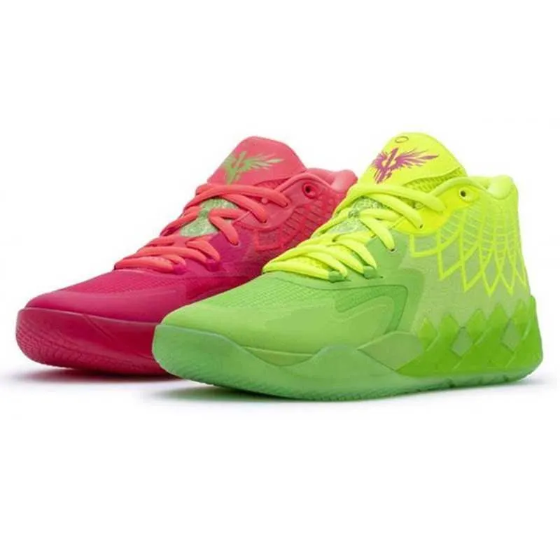 balle lamelo la melo chaussures de basket-ball 2022 nouvelle mode hommes mb 01 mb1 mlamelos rick et morty vert rouge métallique or jaune triple noir