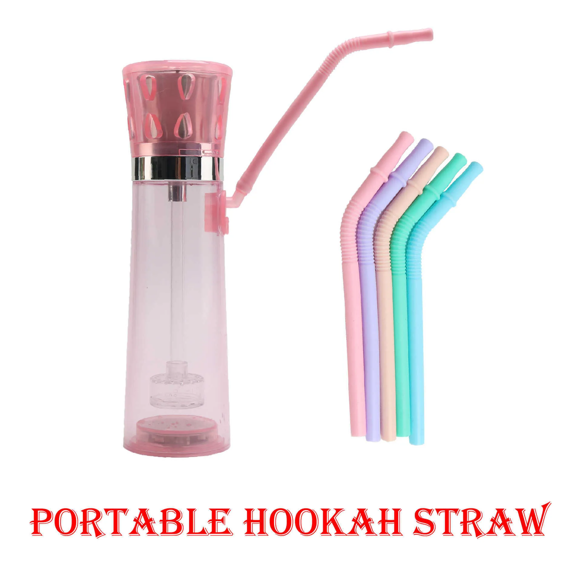 Siliconenwaterpijp met LED Light Hookahs Acryl Shisha Bongs Drank Cup Hookah Multicolor flesvormige mini -bong met glazen kom