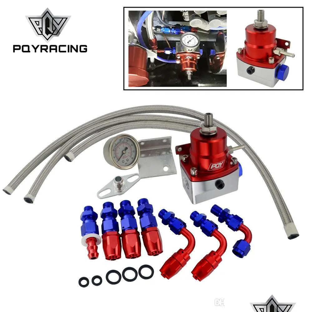 Bränsletrycksregulator PQY - Justerbart bränsletryck Regatorolja 160psi mätare en 6 -passande slut med/utan logotyp och klistermärke PQY784 DHYCI