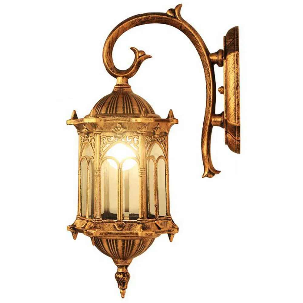 Waterproof Outdoor Wall Lamps Vintage Hexagon Hanging European Villa Landscape Outside IP44 Corridor Hallway Sconces Fixtures