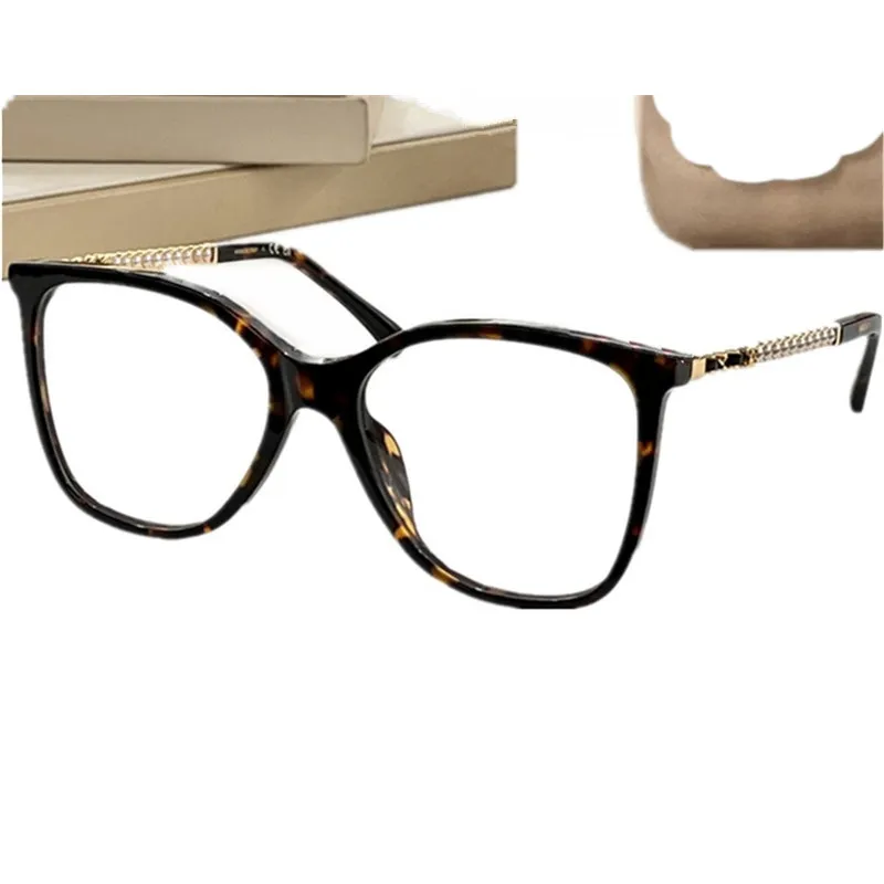 Nouvelle mode carré papillon lunettes cadre femmes 3441 planche légère en métal fullrim 54-18-145 jambe en cuir de perle artificielle pour lunettes de prescription étui complet