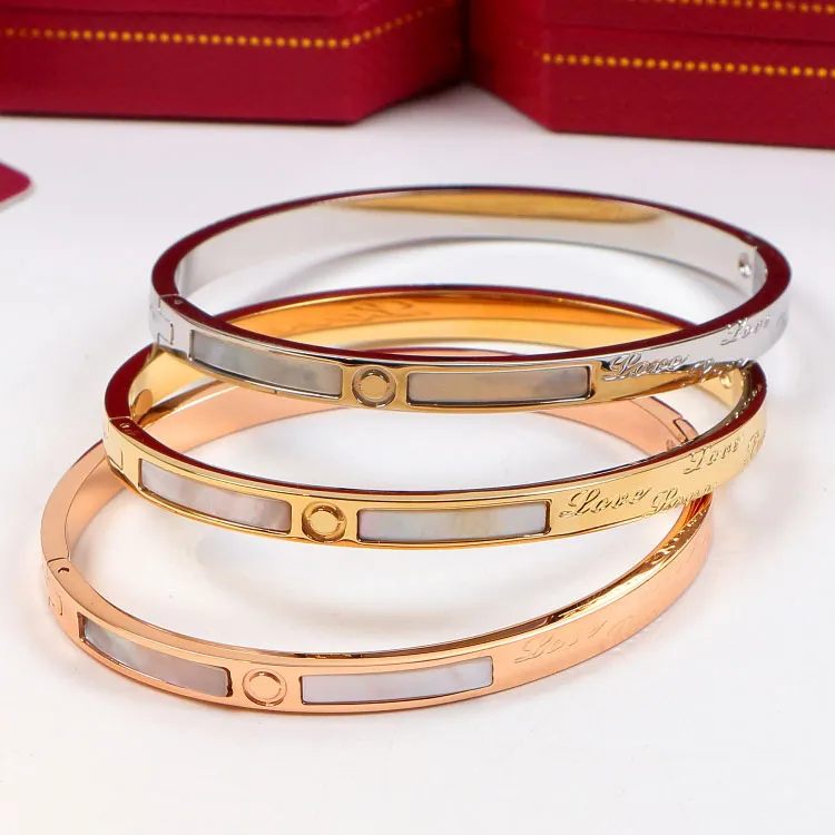 Kvinnors ￤lskare armband personaliserade armband m￤n titan st￥l armband f￶r ￤lskare guld silver ros mode armband smycken personlighet hip-hop