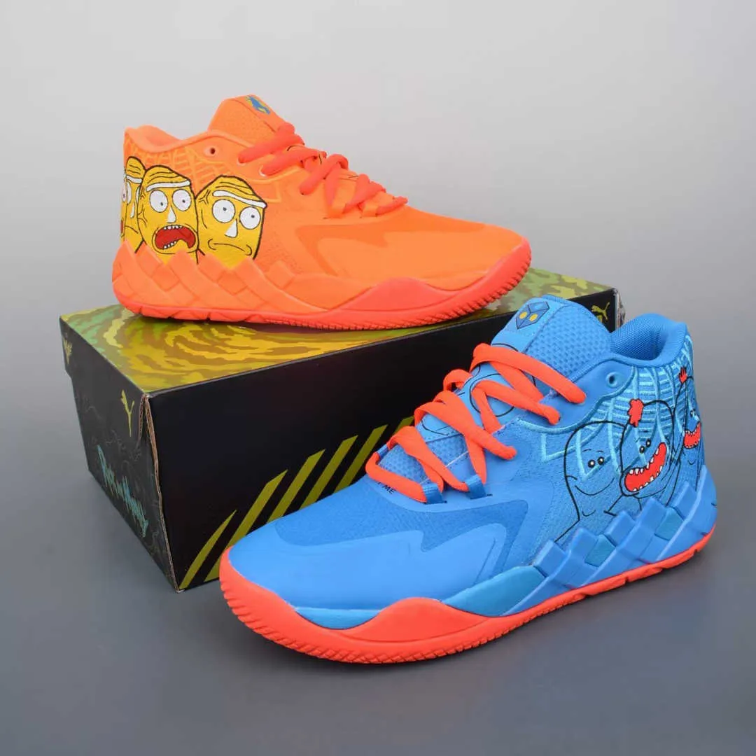 Lamelo Mens ball basketball shoes MB 01 Rick Morty Blue Orange Red Green  Aunt Pearl Pink Purple Cat Carton Melo sneakers tennis with box