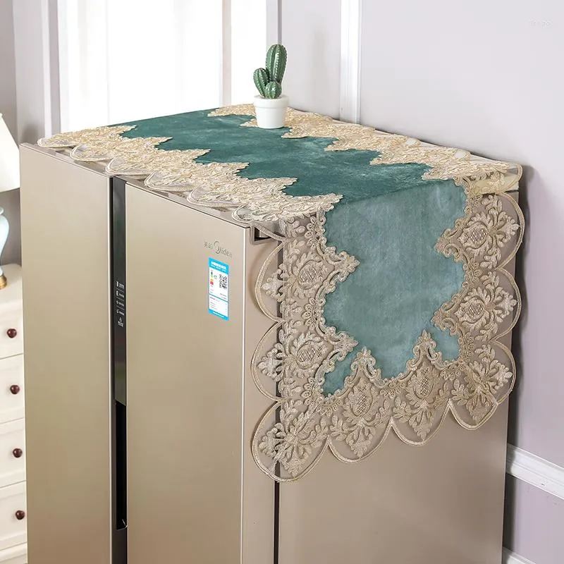 Table Cloth Refrigerator Cover Europe Luxury Embroidered Dust Protective Microwave Oven Washing Machine Towel