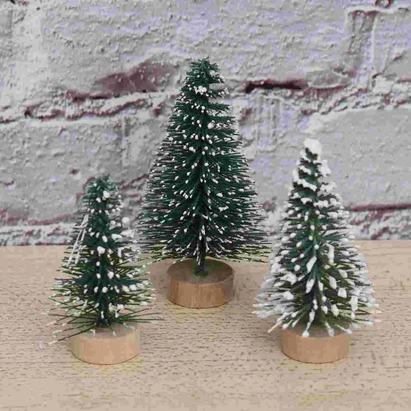 Juldekorationer tr￤d tr￤d miniatyr tall mini party artificial flaskxmas hantverk dekor sisal skrivbord borst dekoration sn￶ ornament