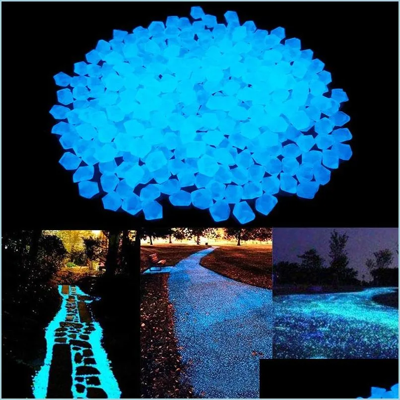 Objetos decorativos Figuras ornamentos Figuras 300pcs 14mm Luminous Stone Home Garden/Aqu￡rio Deda￧￣o Droga 2022 Jardim AC DH0OV