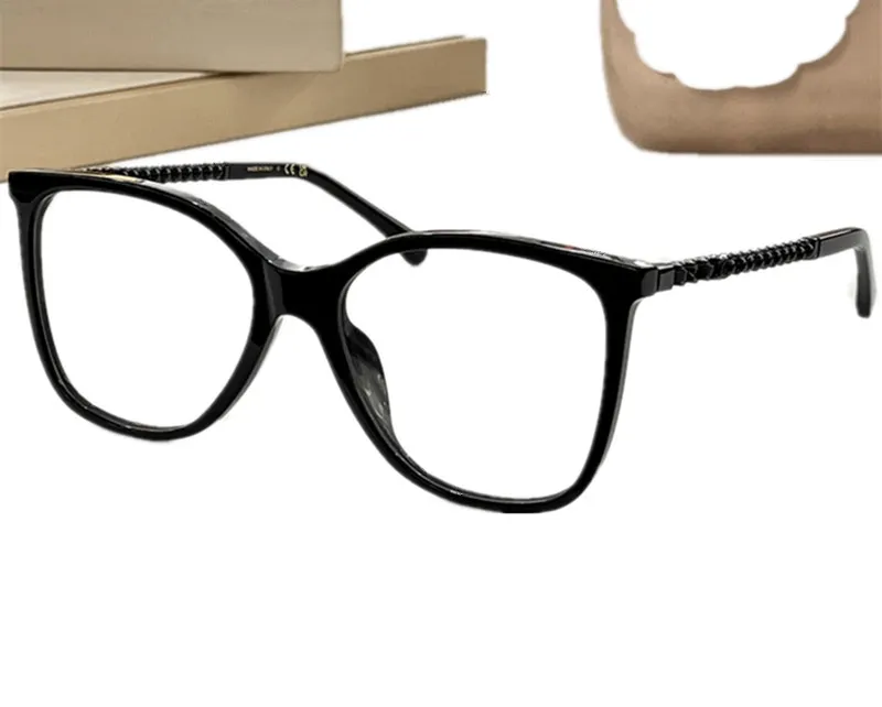 Nouvelle mode carré papillon lunettes cadre femmes 3441 planche légère en métal fullrim 54-18-145 jambe en cuir de perle artificielle pour lunettes de prescription étui complet