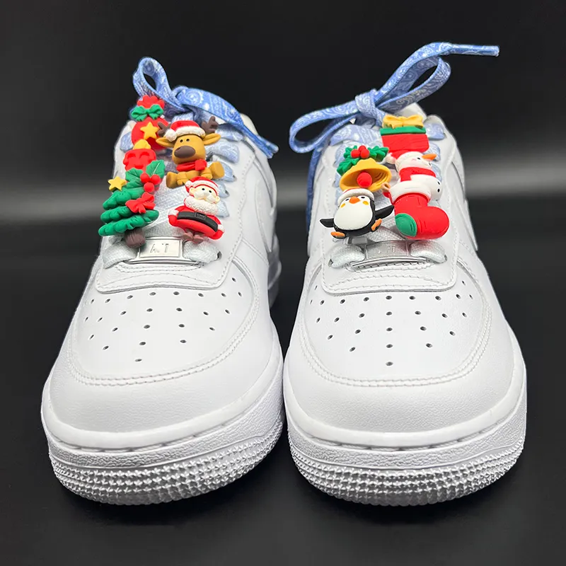 Anime Santa Shoe Decoration PVC Sneakers Penguin Flower Tree Set Decoration Buckle For Sneaker Laces