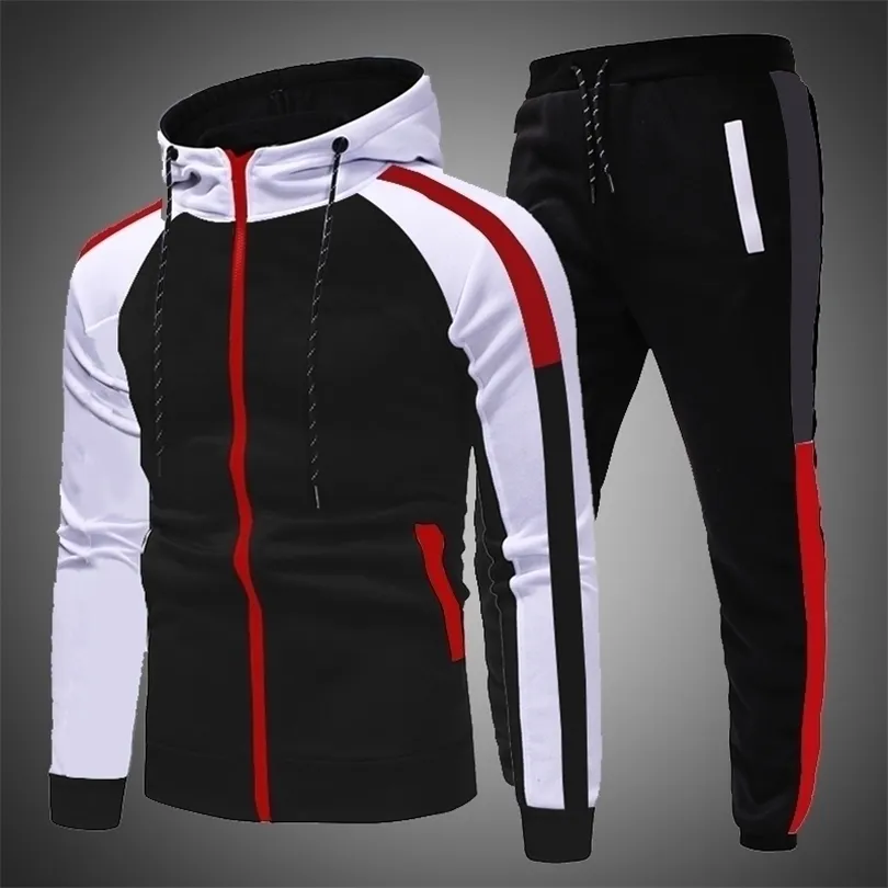 Mens Tracksuits Men Tracksuit Pants Jogging Suit 2 Pcs Tracksuit Autumn Winter Men Outfits Sportswear Running Sweatsuit Loose Fit Clothes Men 221010