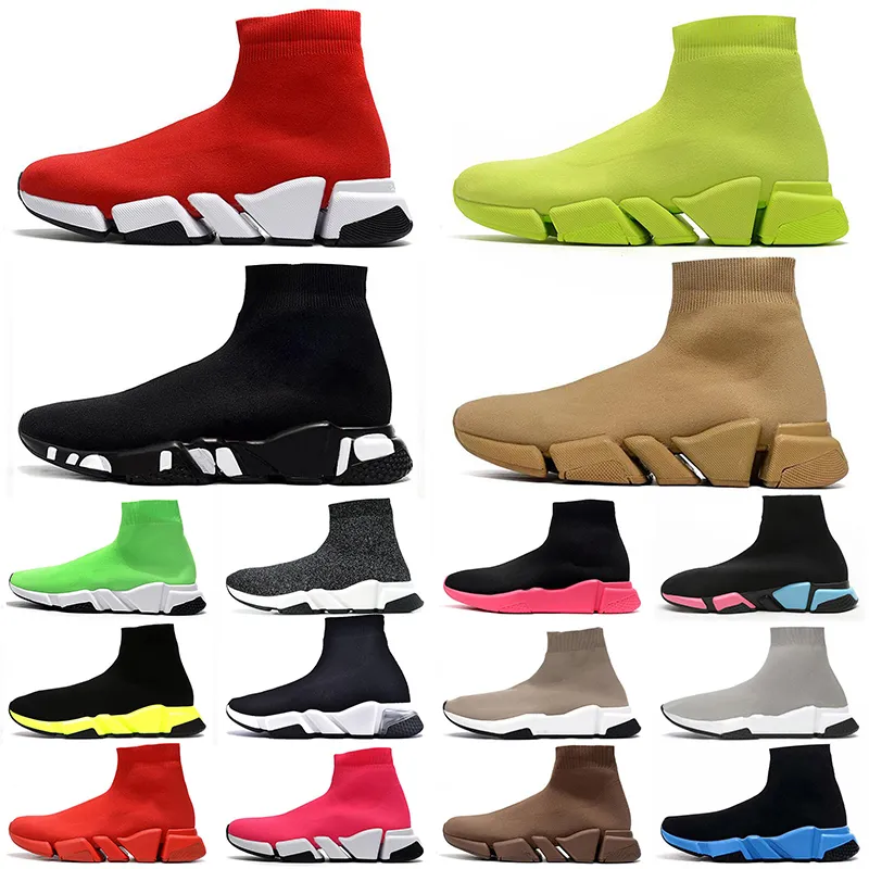 Men Dames platformschoenen Speed ​​Trainer Sock Boots Socks Mens Trainers Graffiti Boot Fashion Casual Balck Womens Shoe Khaki Red Sneakers Jogging Walking EUR 36-45