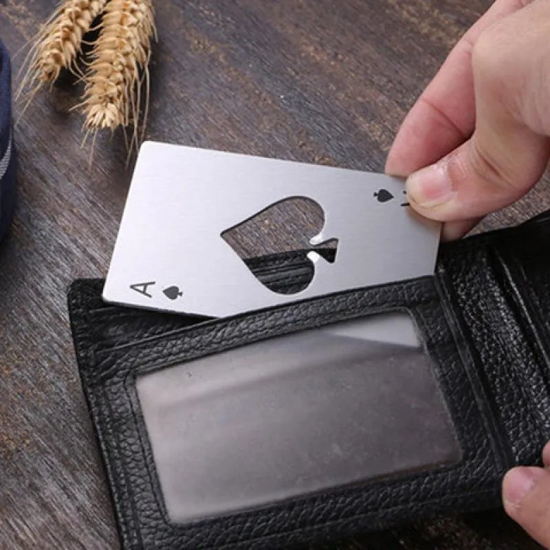 Poker Ace Stainless Steel Bottle Opener - Casino Theme Gift For Beer & Soda